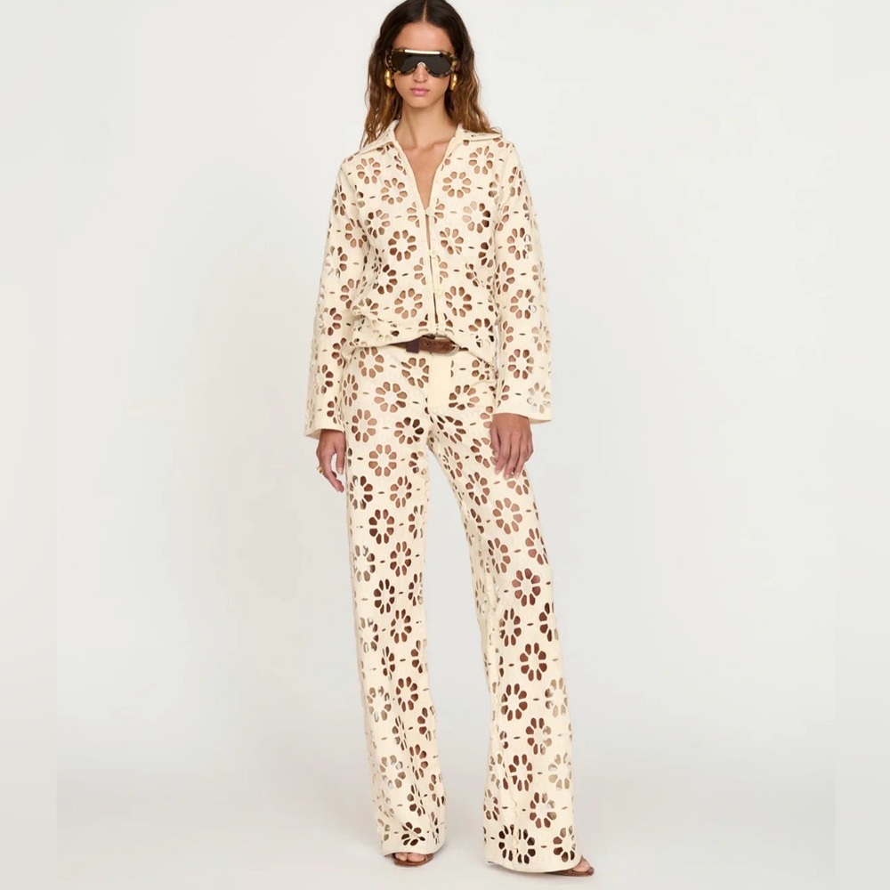 Eliou Cream Laser-Cut Floral Two-Piece Set